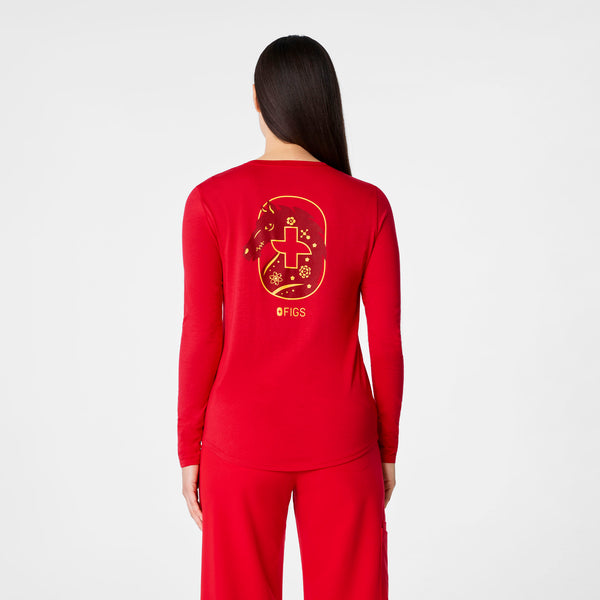 women's Pop Red Luck Looks Good On You Supersoft - Longsleeve Underscrub