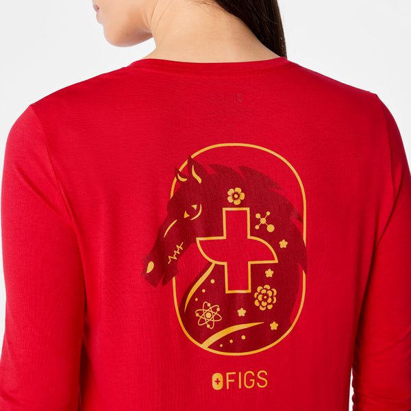 women's Pop Red Luck Looks Good On You Supersoft - Longsleeve Underscrub