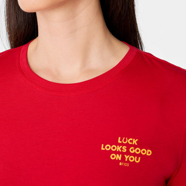 women's Pop Red Luck Looks Good On You Supersoft - Longsleeve Underscrub