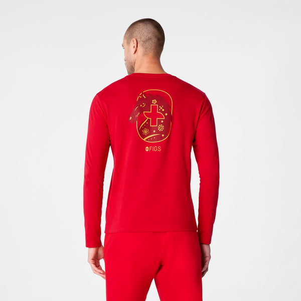 men's Pop Red Luck Looks Good On You Supersoft - Longsleeve Underscrub