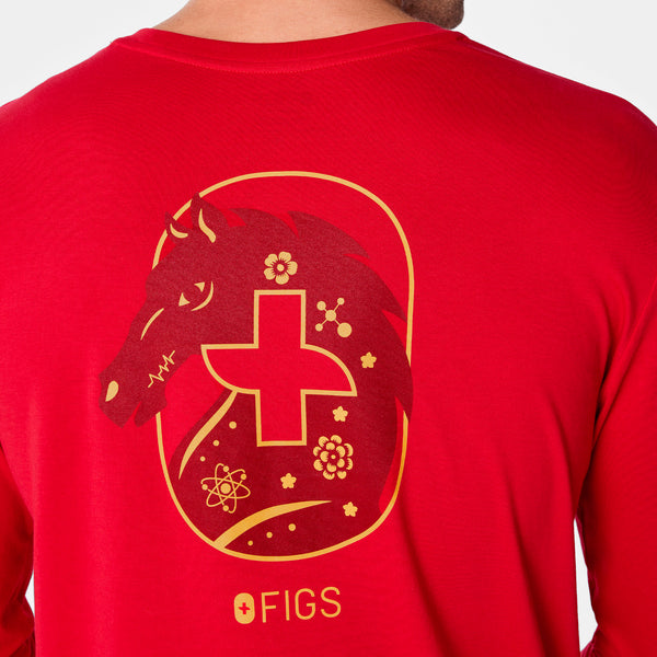 men's Pop Red Luck Looks Good On You Supersoft - Longsleeve Underscrub