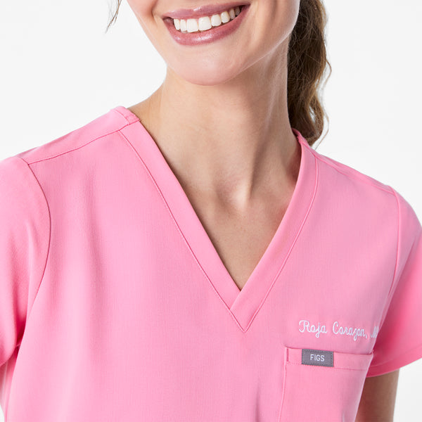 women's Sunrise Pink Catarina Petite - One-Pocket Scrub Top™