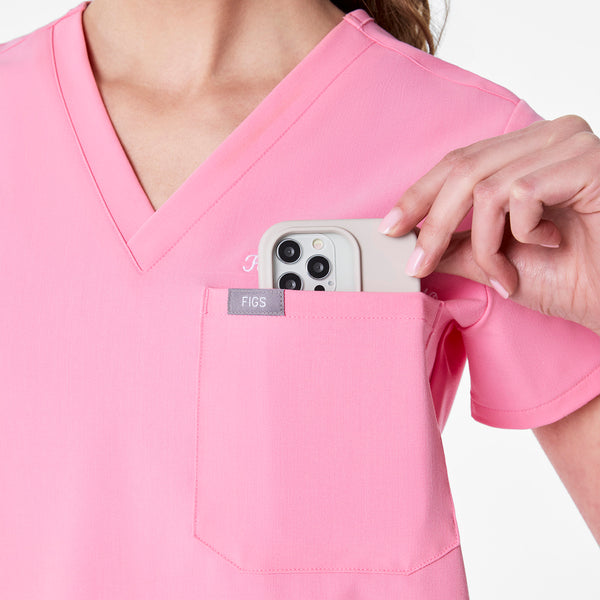 women's Sunrise Pink Catarina Petite - One-Pocket Scrub Top™
