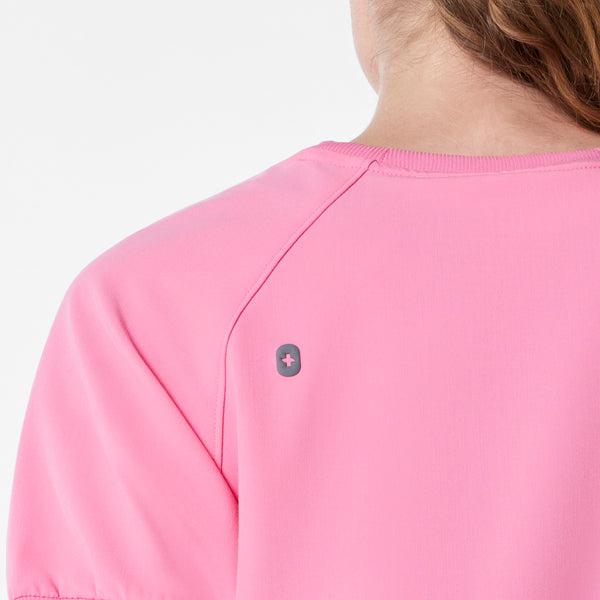 women's Sunrise Pink Holly - Puff Sleeve Scrub Top