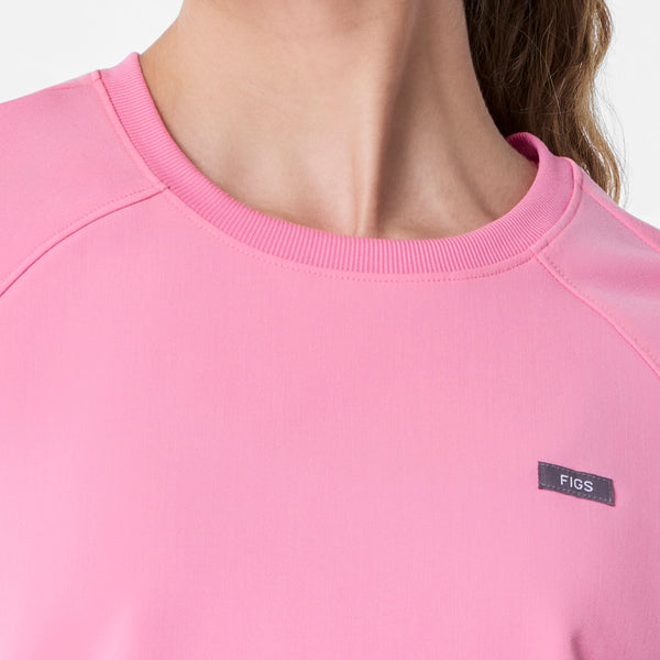 women's Sunrise Pink Holly - Puff Sleeve Scrub Top