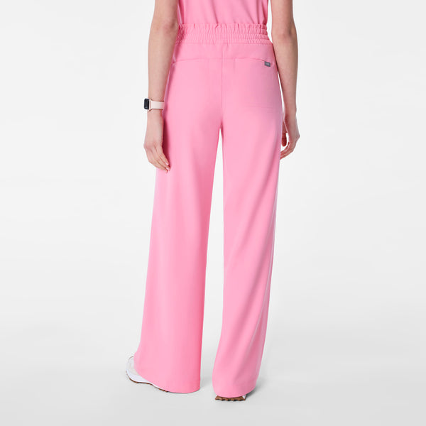women's Sunrise Pink Allison High-Rise Ultra-Wide-Leg - Scrub Pant
