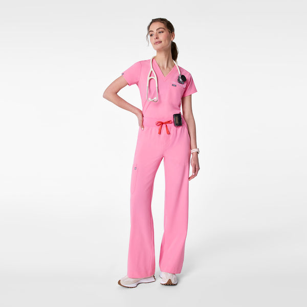 women's Sunrise Pink Isabel High-Rise Wide-Leg - Tall Scrub Pant