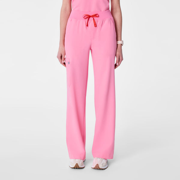 women's Sunrise Pink Isabel High-Rise Wide-Leg - Tall Scrub Pant