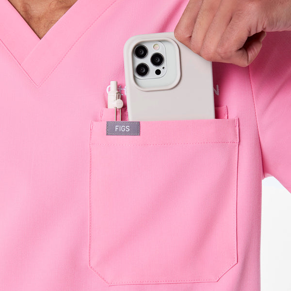 men's Sunrise Pink Leon - Three-Pocket Scrub Top™
