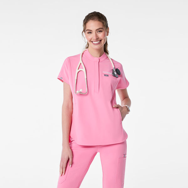 women's Sunrise Pink Montex Relaxed Scrub Top