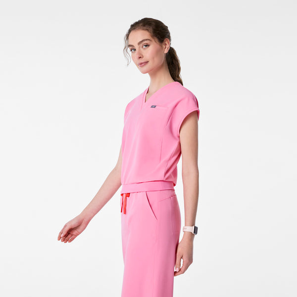 women's Sunrise Pink Raleigh Relaxed - Scrub Top