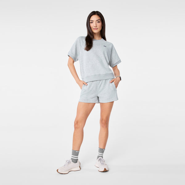 women's Heather Grey Off-Shift - Shortsleeve Sweatshirt™