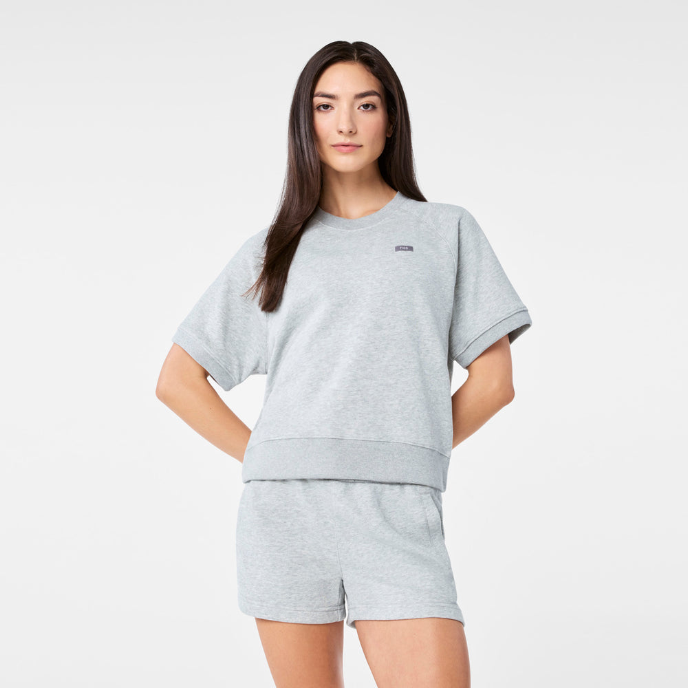 women's Heather Grey Off-Shift - Shortsleeve Sweatshirt™