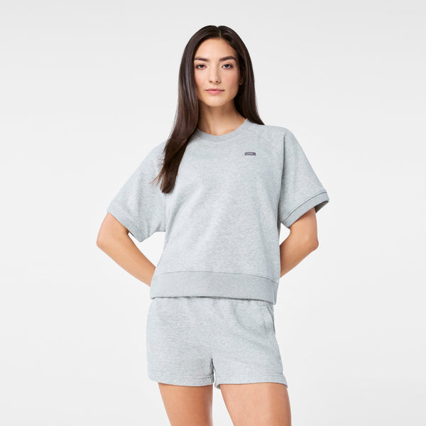 women's Heather Grey Off-Shift - Shortsleeve Sweatshirt™