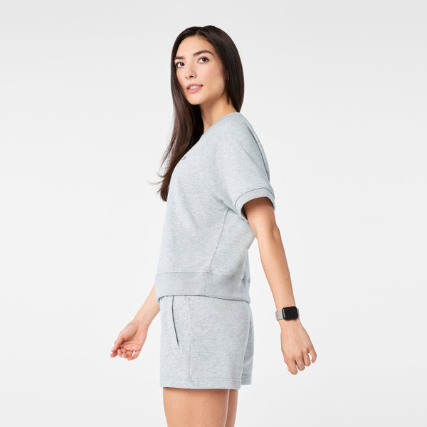 women's Heather Grey Off-Shift - Shortsleeve Sweatshirt™