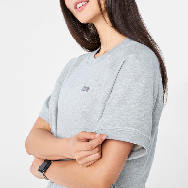 women's Heather Grey Off-Shift - Shortsleeve Sweatshirt™