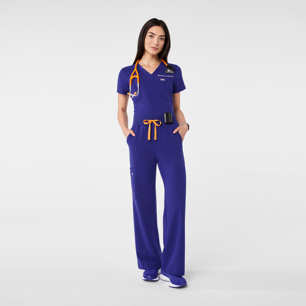 Women's Deep Royal Blue Isabel High-Rise Wide-Leg - Tall Scrub Pant