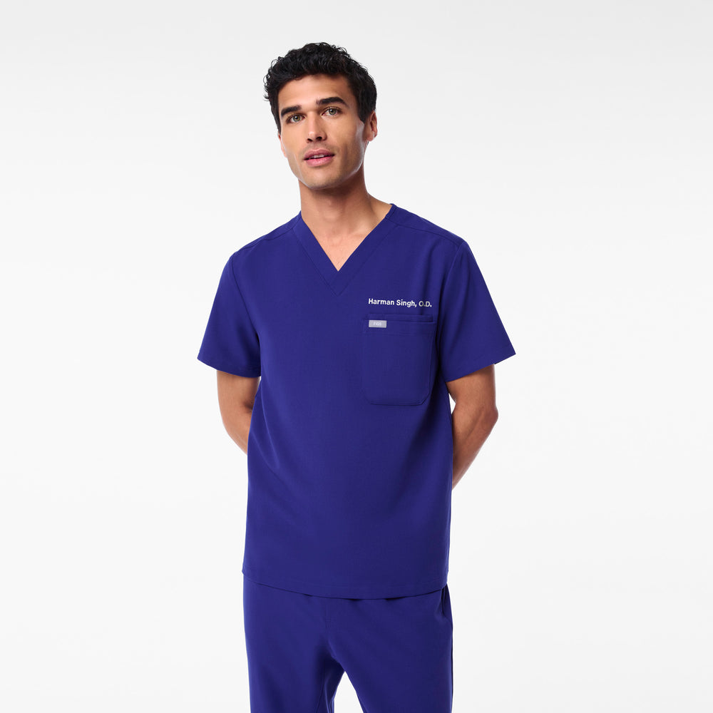 men's Deep Royal Blue Leon - Three-Pocket Scrub Top™