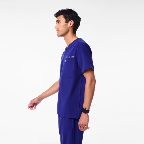 men's Deep Royal Blue Leon - Three-Pocket Scrub Top™