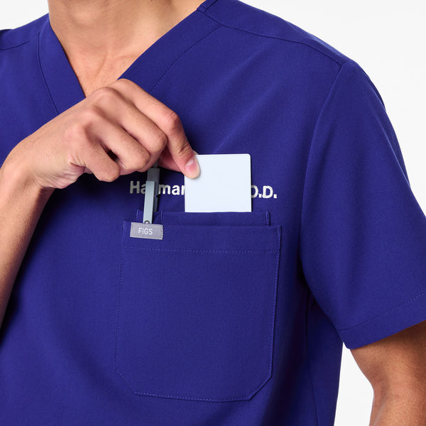men's Deep Royal Blue Leon - Three-Pocket Scrub Top™