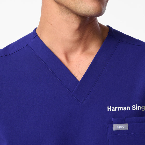 men's Deep Royal Blue Leon - Three-Pocket Scrub Top™