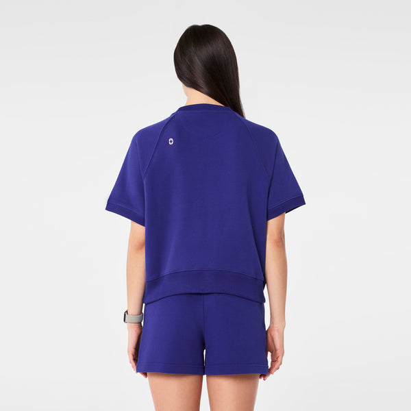 Women's Deep Royal Blue Evelyn Short-Sleeve Sweatshirt