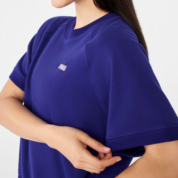 Women's Deep Royal Blue Evelyn Short-Sleeve Sweatshirt
