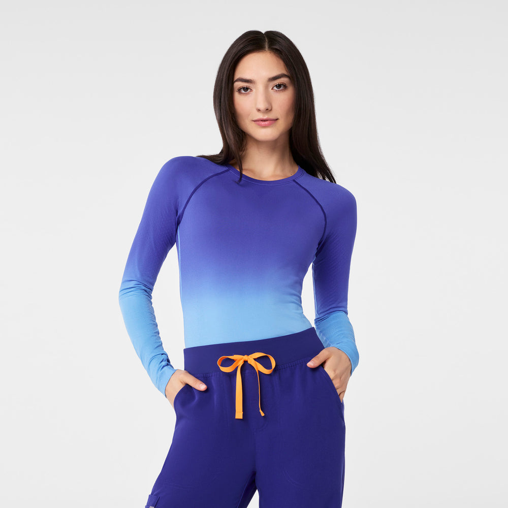 women's Ombre Deep Royal Blue Salta Seamless - Longsleeve Underscrub