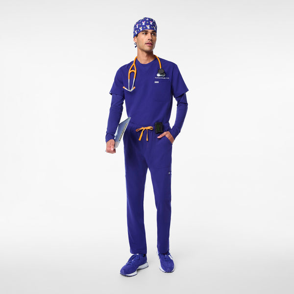 Deep Royal Blue Koala-fied Print Modern - Classic Scrub Cap Buttonholes