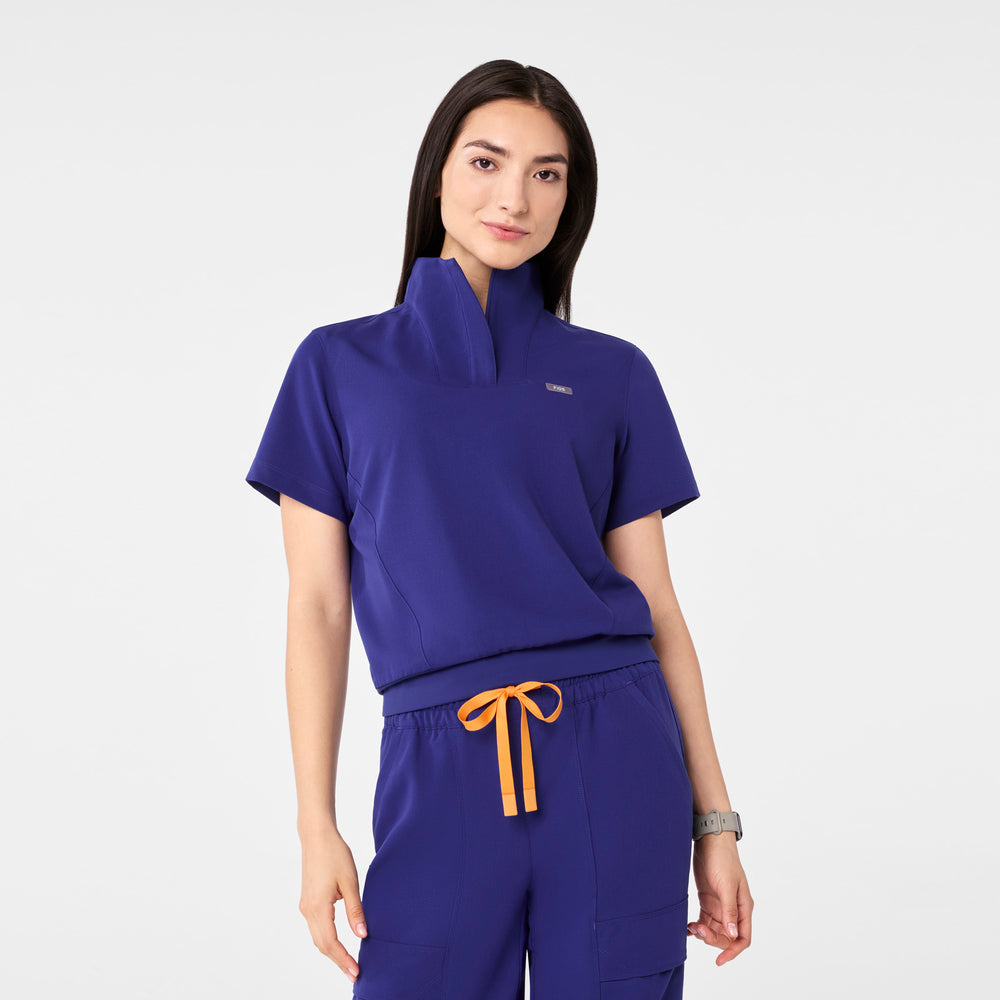 women's Deep Royal Blue Torrella - ¼ Zip Scrub Top