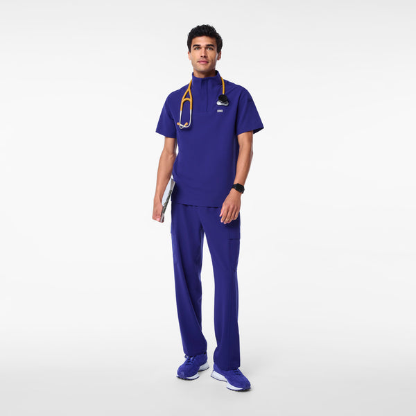 men's Deep Royal Blue Walden Mock Neck - Scrub Top