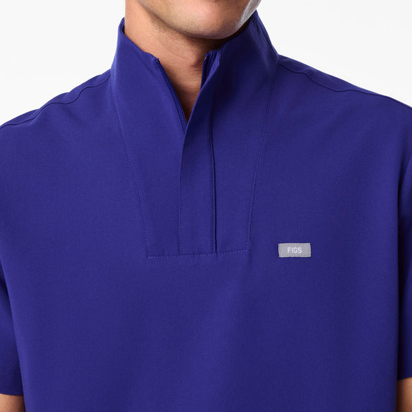 men's Deep Royal Blue Walden Mock Neck - Scrub Top