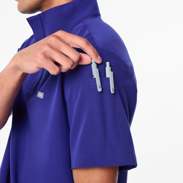 men's Deep Royal Blue Walden Mock Neck - Scrub Top