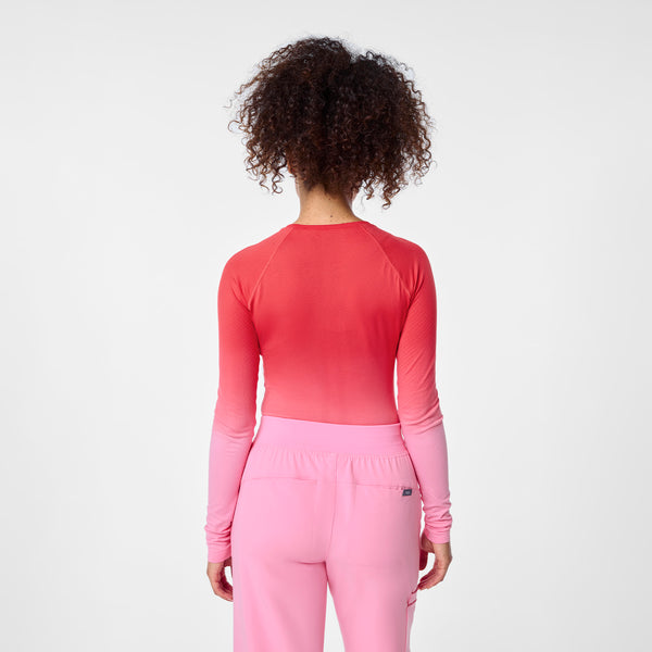 women's Ombre Sunrise Pink Salta Seamless - Longsleeve Underscrub