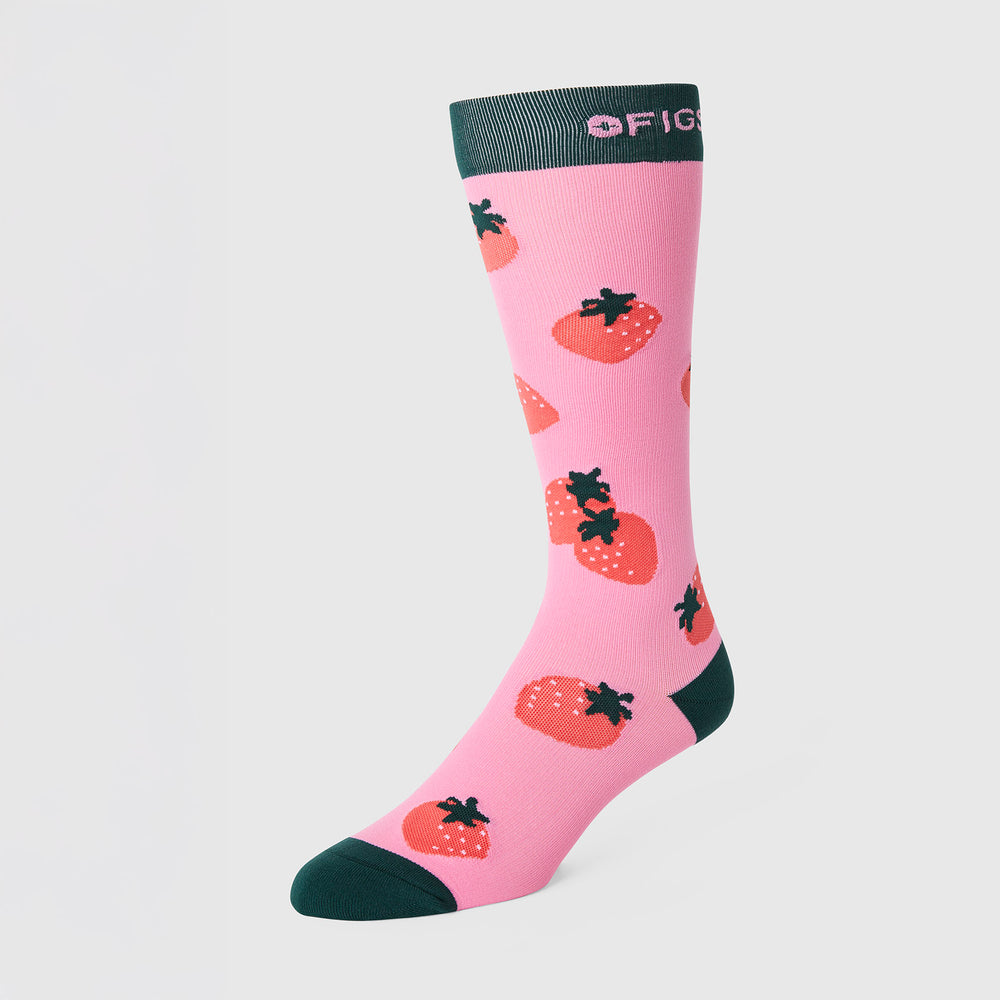unisex Sunrise Pink Strawberry - Compression Socks