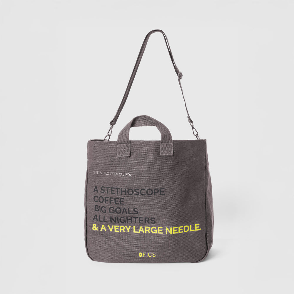 Dark Grey A Very Large Needle - Detachable Strap Tote