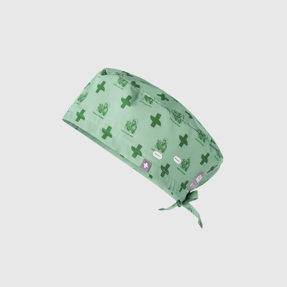 Jade STAR WARS™ | FIGS Grogu Mando Cross Print Modern - Classic Scrub Cap Buttonholes