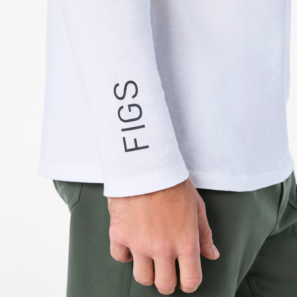 Men's Optic White My First Name is Doctor - Long-Sleeve Underscrub