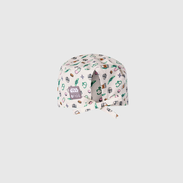 Off White STAR WARS™ | FIGS Grogu Snack Print Modern - Classic Scrub Cap Buttonholes