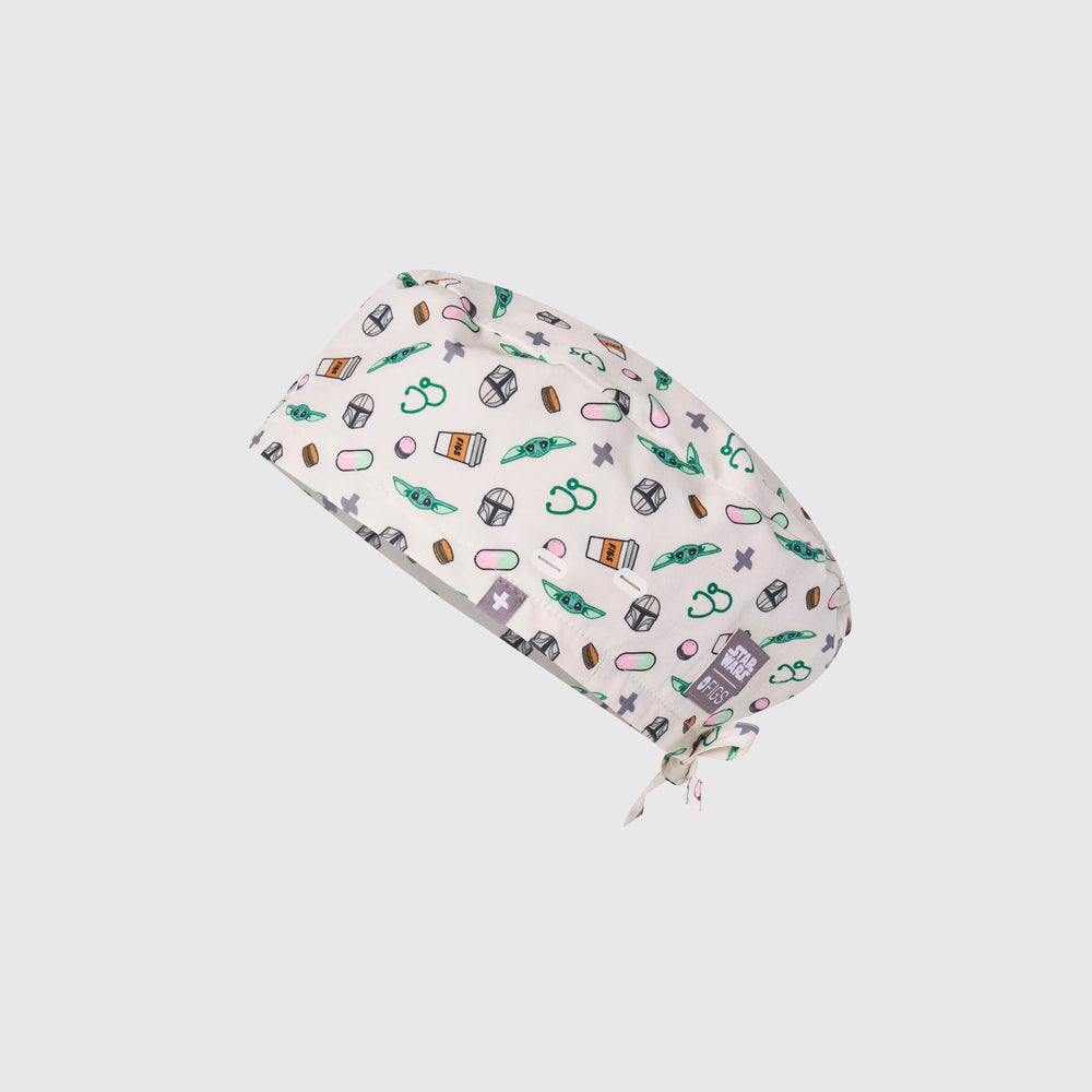 Off White STAR WARS™ | FIGS Grogu Snack Print Modern - Classic Scrub Cap Buttonholes