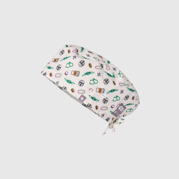 Off White STAR WARS™ | FIGS Grogu Snack Print Modern - Classic Scrub Cap Buttonholes
