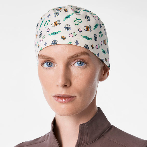 Off White STAR WARS™ | FIGS Grogu Snack Print Modern - Classic Scrub Cap Buttonholes
