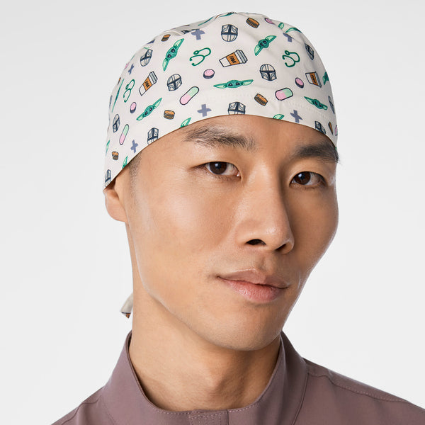 Off White STAR WARS™ | FIGS Grogu Snack Print Modern - Classic Scrub Cap Buttonholes