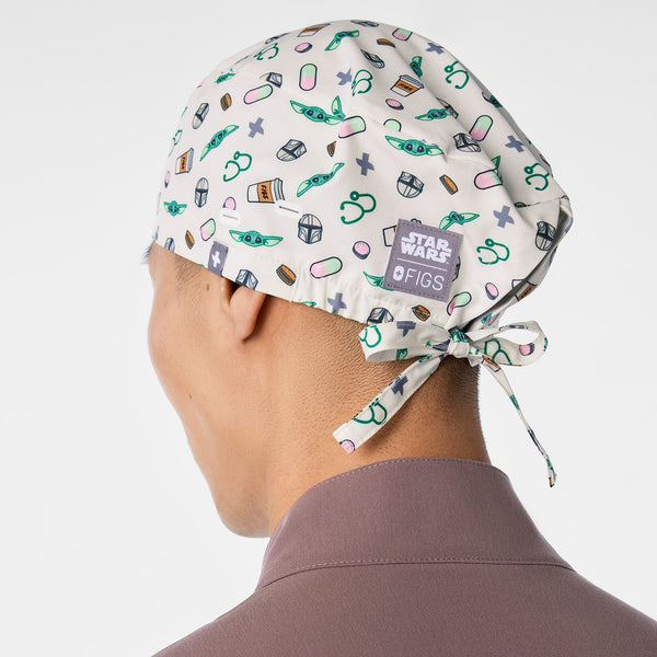 Off White STAR WARS™ | FIGS Grogu Snack Print Modern - Classic Scrub Cap Buttonholes