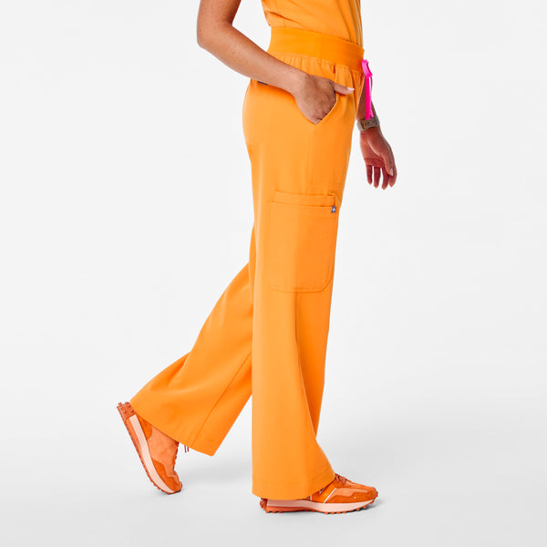 women's Creamsicle High Waisted Isabel Wide Leg - Petite Scrub Pant
