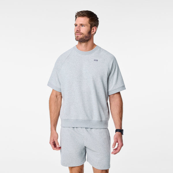 men's Heather Grey Off-Shift - Shortsleeve Sweatshirt™