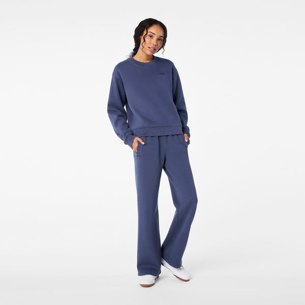 women's Quiet Navy Hayden Vintage Wash - Crewneck Sweatshirt