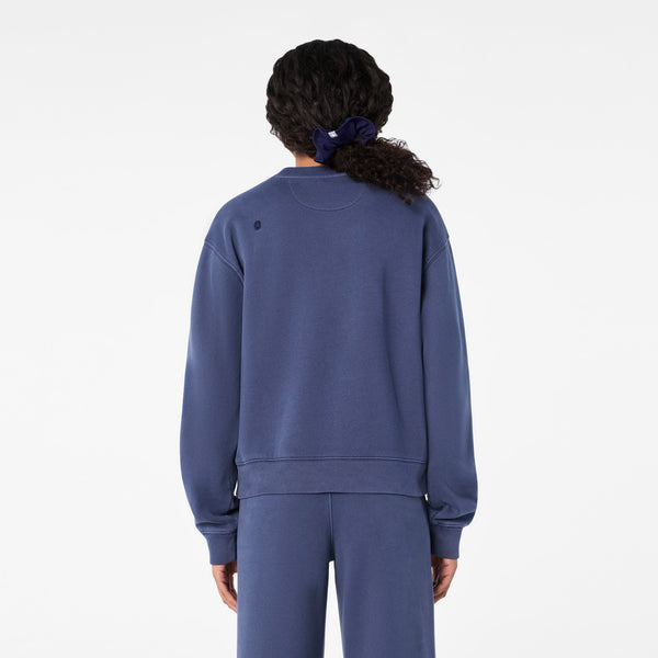 women's Quiet Navy Hayden Vintage Wash - Crewneck Sweatshirt