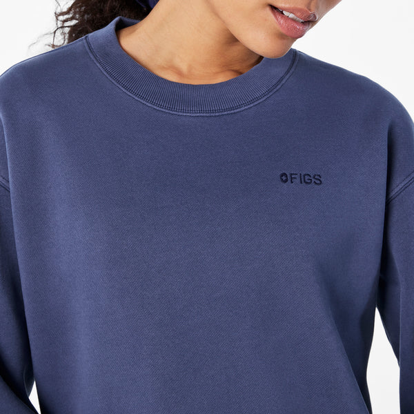women's Quiet Navy Hayden Vintage Wash - Crewneck Sweatshirt