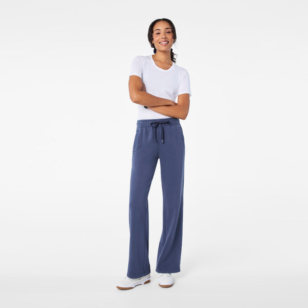 women's Quiet Navy Hayden Vintage Wash Wide Leg - Sweatpant